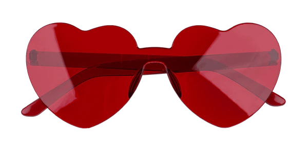 Partybrille "Hearts" Herzbrille | Rot/Rosa