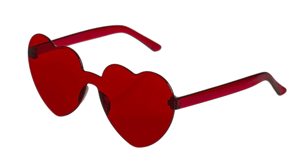 Partybrille "Hearts" Herzbrille | Rot/Rosa