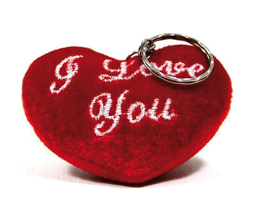 Rotes Plüsch Herz  "I Love You" | Schlüsselanhänger 7 cm