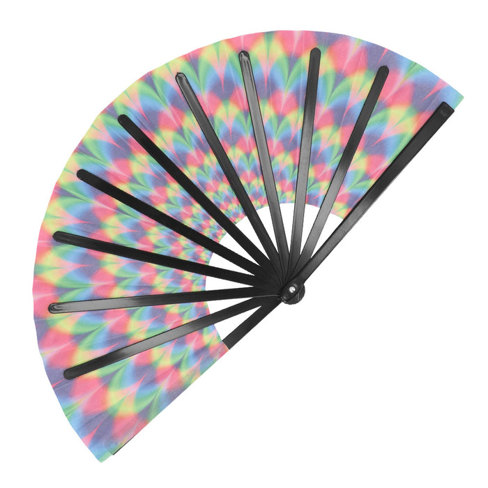 XL Handfächer "Rave Rush" 64cm |  UV Regenbogen