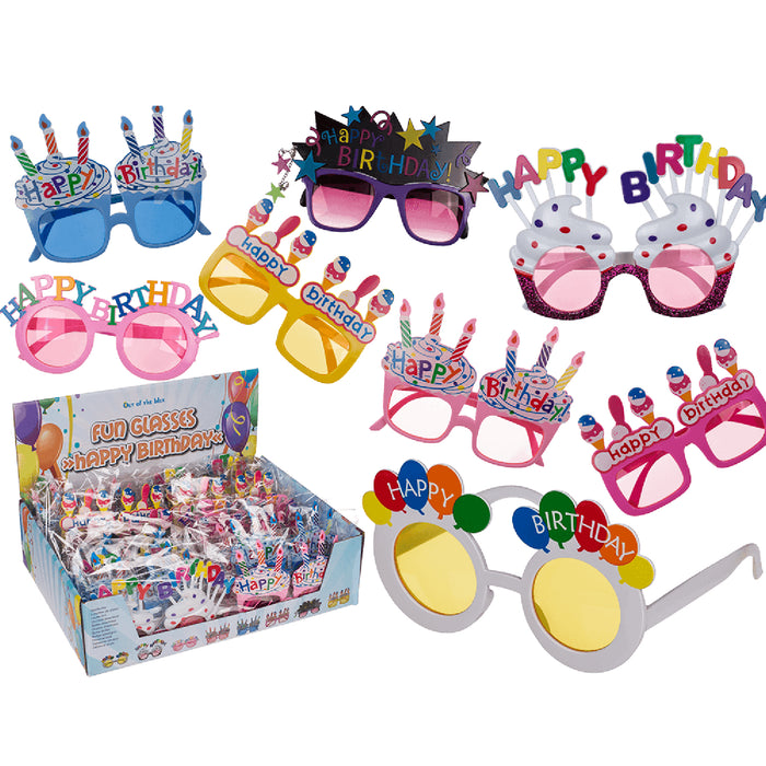 Partybrille "Happy Birthday" | 8-fach sortiert