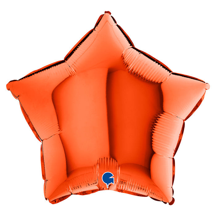 18"/Ø46cm Stern Folienballon Uni | Orange