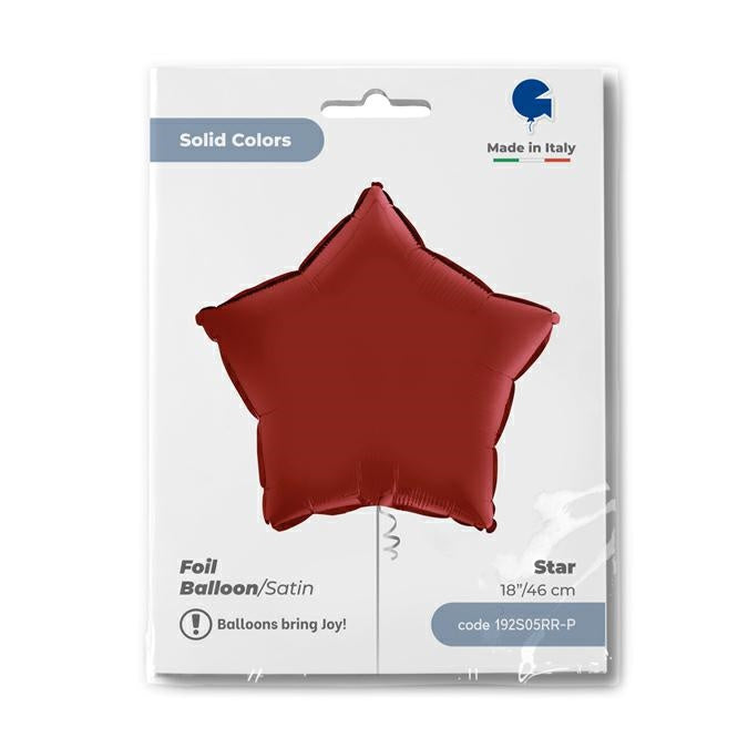 ABC18 Uni Stern Satin Rubin Rot 46 cm