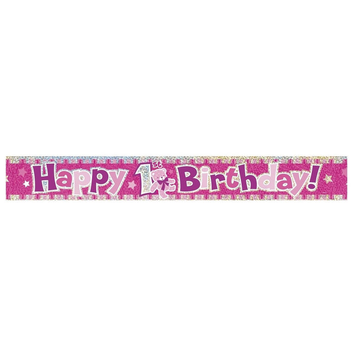 Banner Folie 1st. BDay 365cm/12Ft. Prismatic Pink