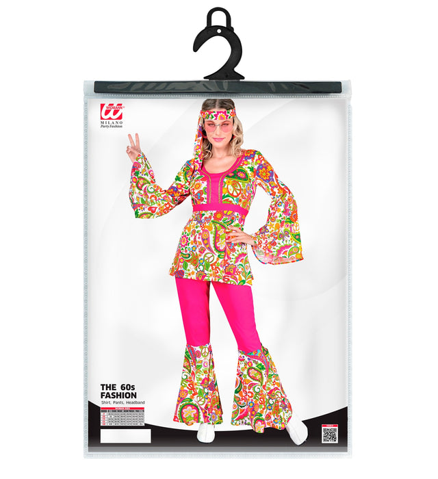 Hippie Kostüm "Peace & Paisley" für Damen | Anzug Mehrfarbig - 60er 70er Jahre