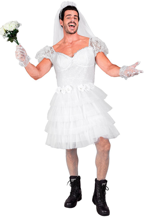 "Braut Kostüm" für Herren | Weiß - Spaßkostüm Männerballett