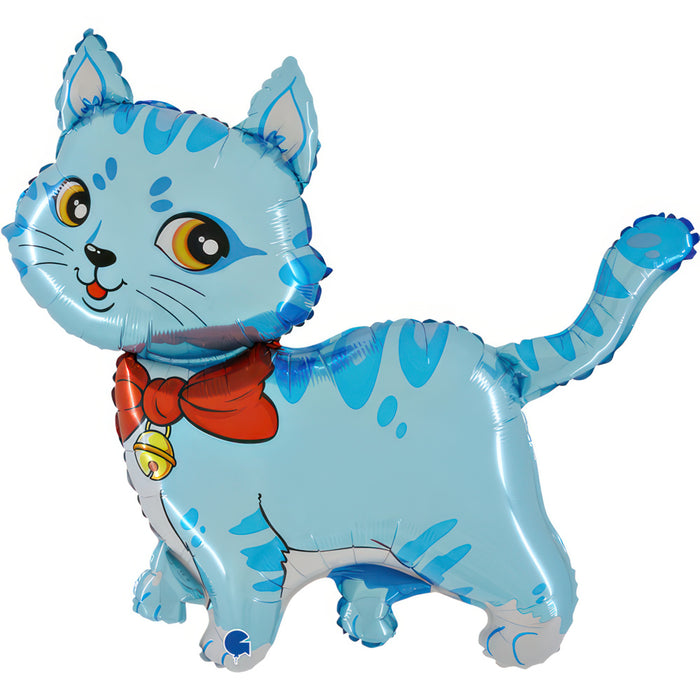 Shape Folienballon "Katze" Blau | 86 cm