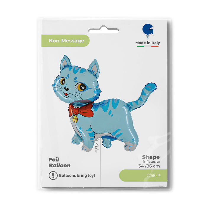 Shape Folienballon "Katze" Blau | 86 cm