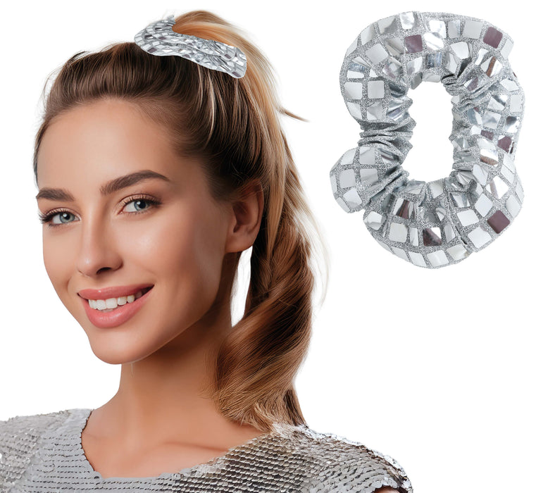 Disco Haargummi - Scrunchie | Metallic Silber