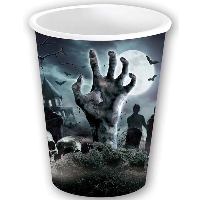 Halloween "Friedhof" | Pappbecher 240ml/6Stk.