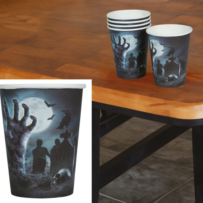 Halloween "Friedhof" | Pappbecher 240ml/6Stk.