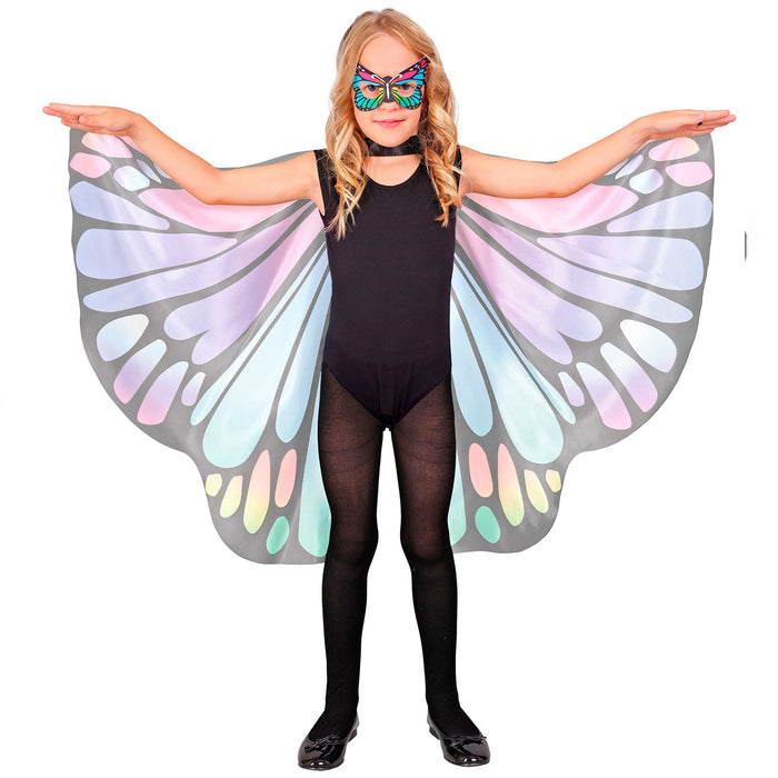 Schmetterlingskostüm Set für Kinder - Flügel und Augenmaske | Violett Rosa