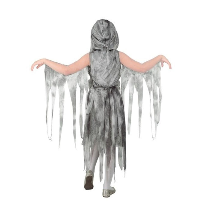 Kostüm "Ghostly Spirit in Ketten" für Mädchen | Kleid mit Kapuze und Kette - Grau
