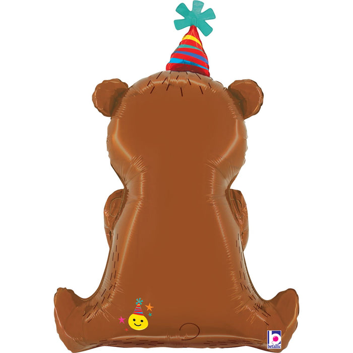 Shape Folienballon Bär "Happy Birthday" | 86 cm