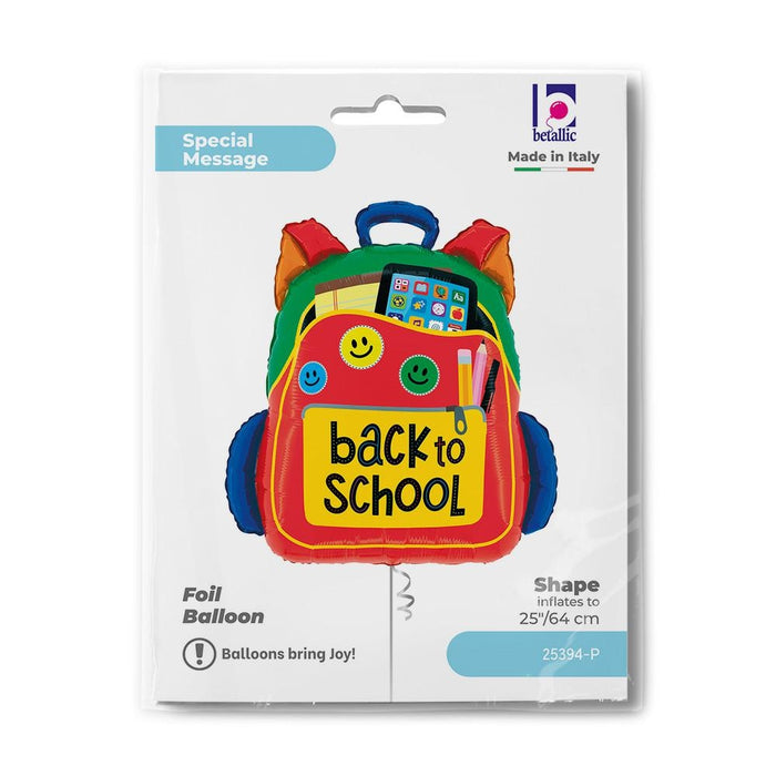 Shape Folienballon "Back to School Rucksack" | 64 cm Ballon zum Schulanfang