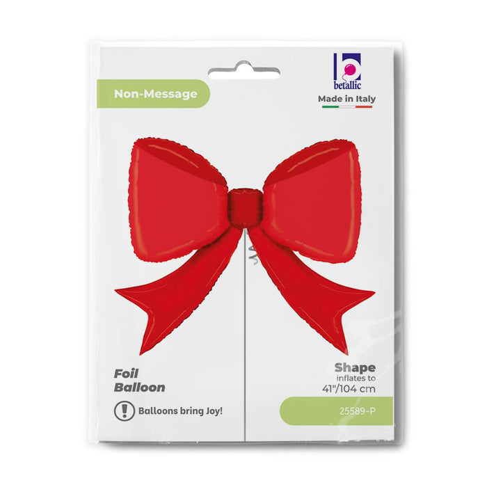 Shape Folienballon Schleife Rot | 104 cm