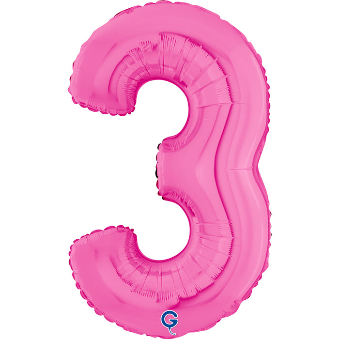 Riesenzahl Folienballon 26"/66cm | Pink #3