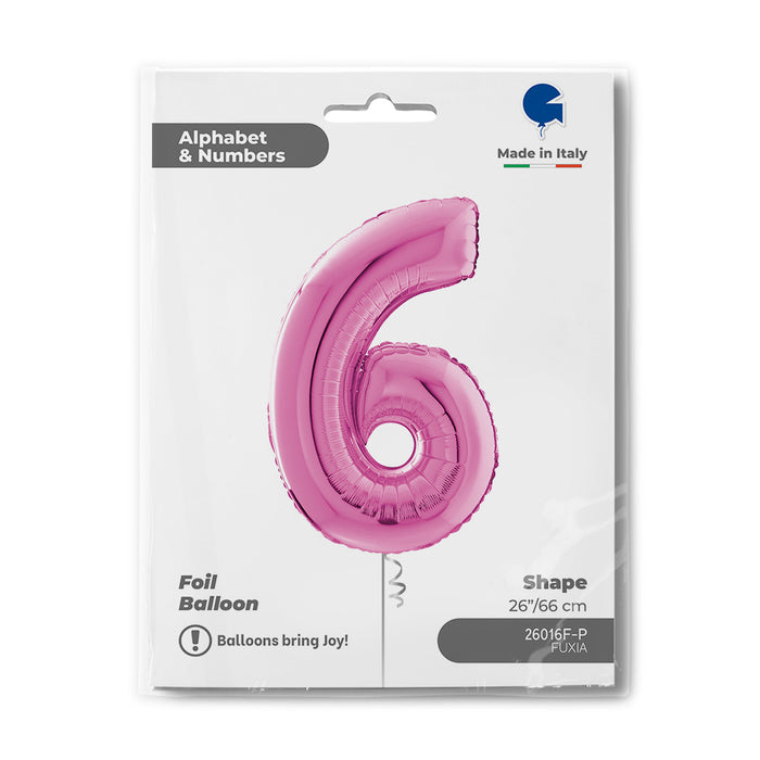 Riesenzahl Folienballon 26"/66cm | Pink #6