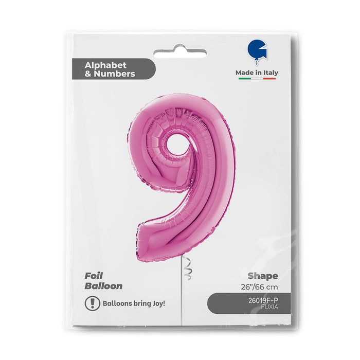 Riesenzahl Folienballon 26"/66cm | Pink #9