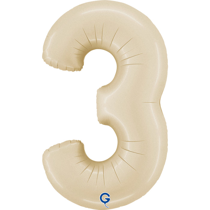 Riesenzahl Folienballon 26"/66cm | Satin Cream #9