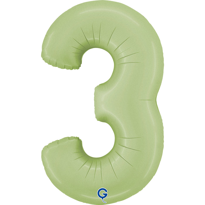 Riesenzahl Folienballon 26"/66cm | Satin Olive #3