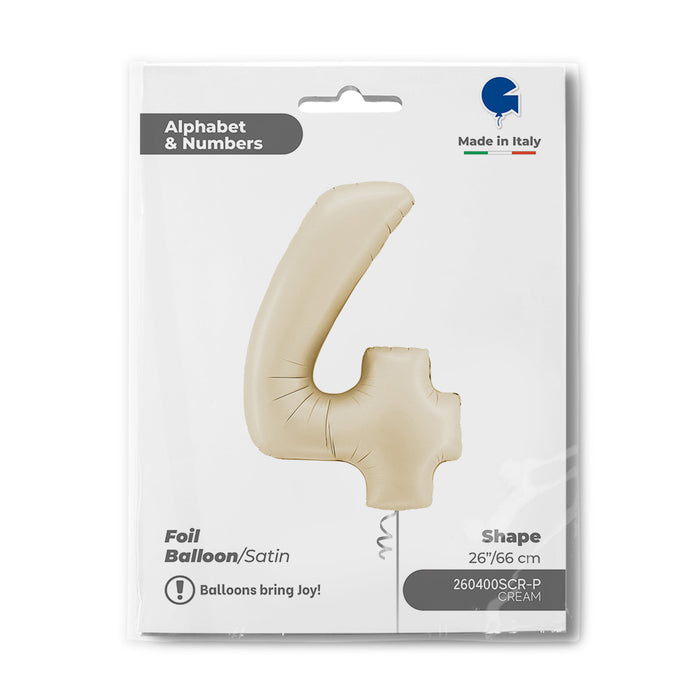 Riesenzahl Folienballon 26"/66cm | Satin Cream #4