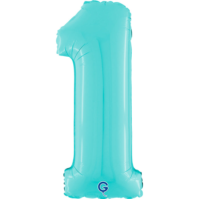 Riesenzahl Folienballon 26"/66cm | Pastel Blue