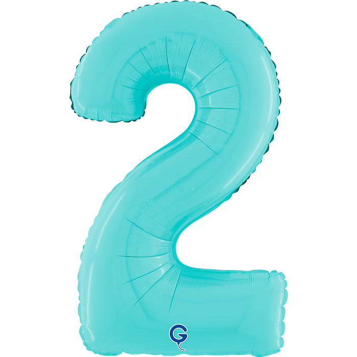 Riesenzahl Folienballon 26"/66cm | Pastel Blue