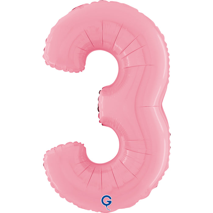 Riesenzahl Folienballon 26"/66cm | Pastel Pink