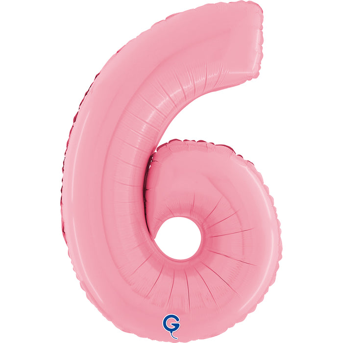 Riesenzahl Folienballon 26"/66cm | Pastel Pink #6