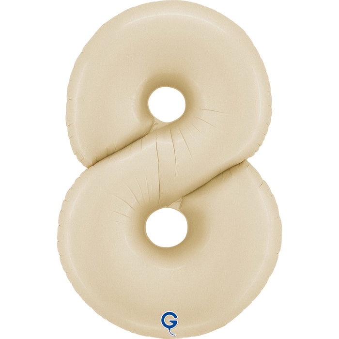Riesenzahl Folienballon 26"/66cm | Satin Cream #8