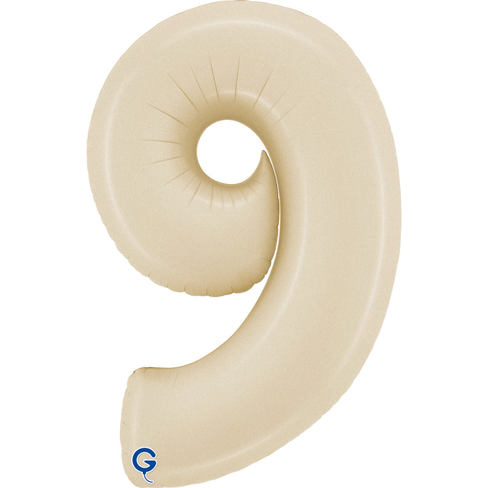 Riesenzahl Folienballon 26"/66cm | Satin Cream #9