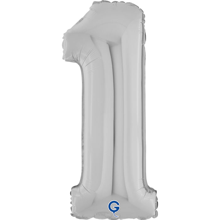 Riesenzahl Folienballon 26"/66cm | Silber
