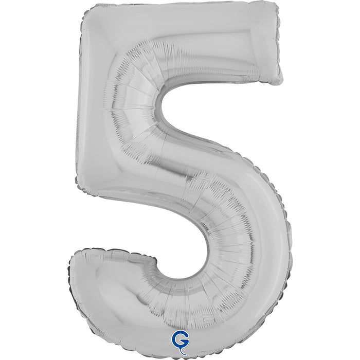 Riesenzahl Folienballon 26"/66cm | Silber