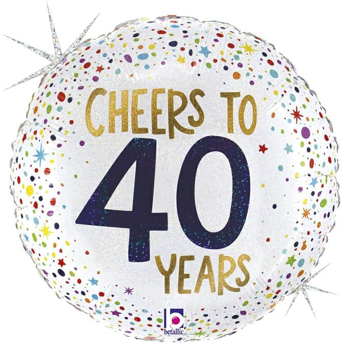 18"/Ø46cm Folienballon "Cheers to 40 Years"
