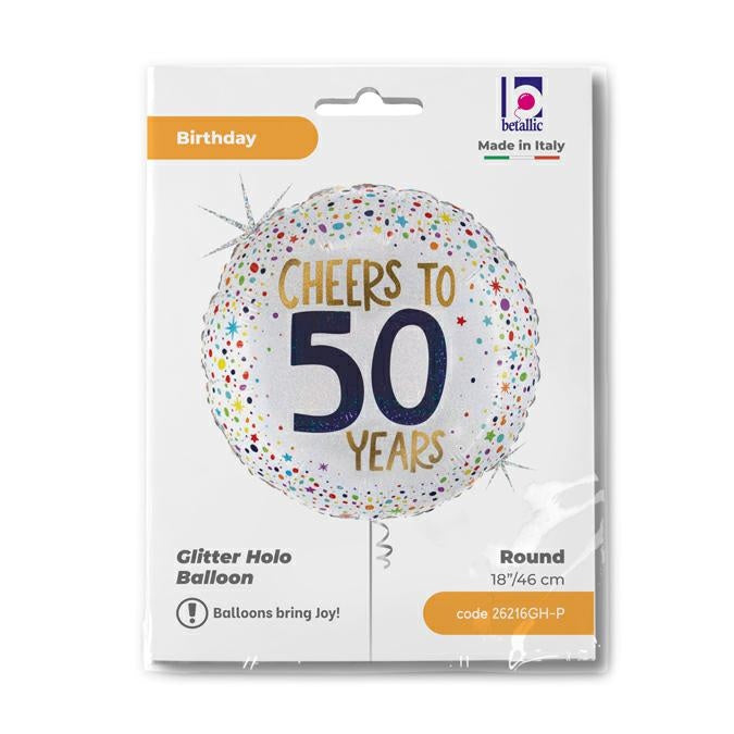 18"/Ø46cm Folienballon "Cheers to 50 Years"