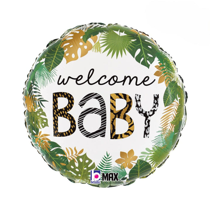 ABC18 Folienballon Dschungel "Welcome Baby" | Ø 46 cm