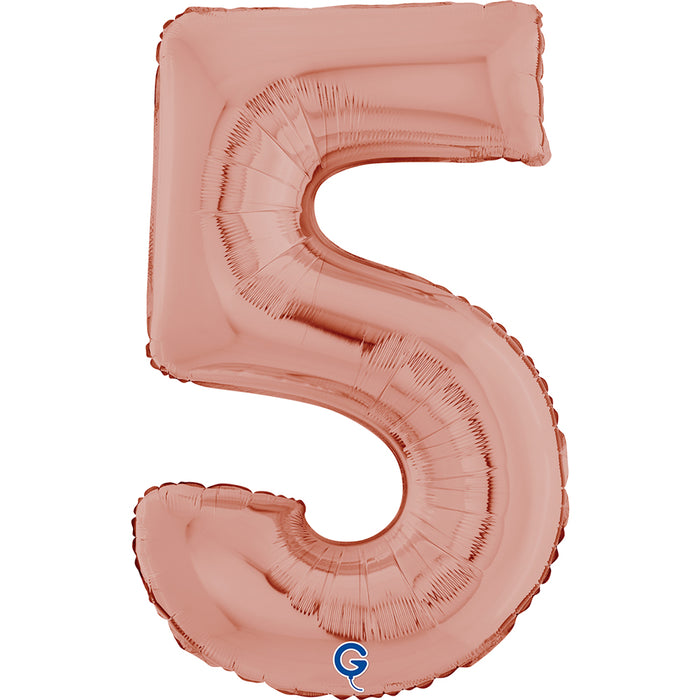 Riesenzahl Folienballon 26"/66cm | Rosegold #5