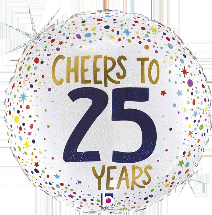 18"/Ø46cm Folienballon "Cheers to 25 Years"
