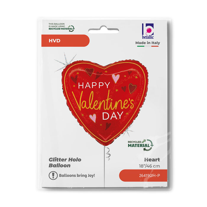 ABC18 Herz "Happy Valentine´s Day" 46 cm | Rot