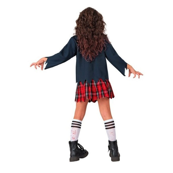 Kostüm "Zombie Schulmädchen" für Mädchen | Jacke mit Bluse, Rock, Krawatte, Strümpfe