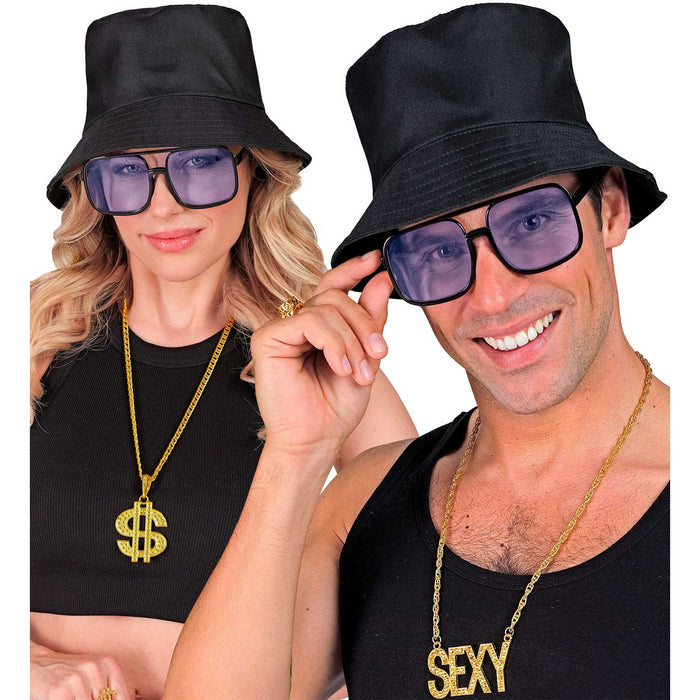 90er Jahre Brille "Hip Hop" | Hellblau