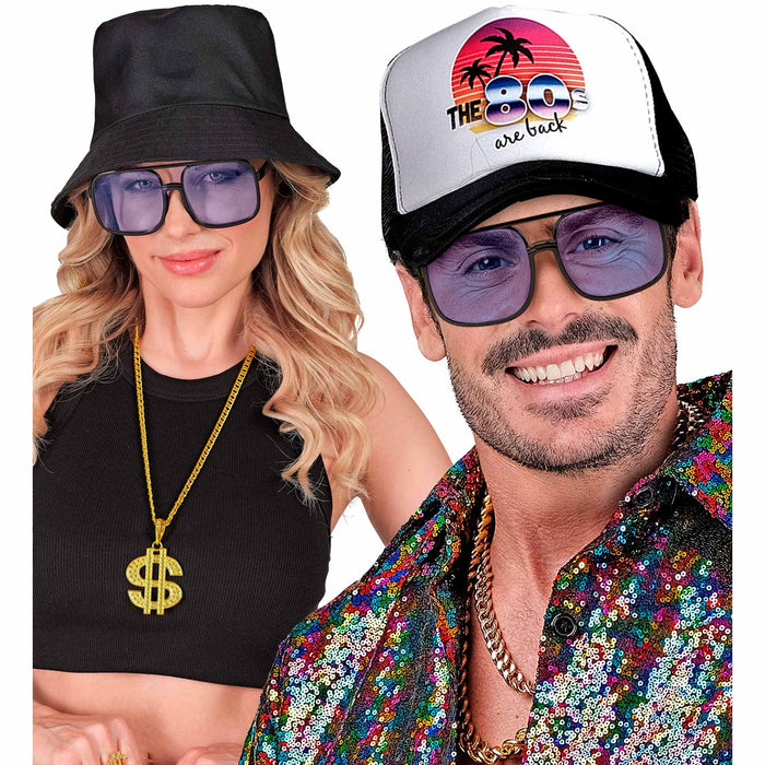 90er Jahre Brille "Hip Hop" | Hellblau