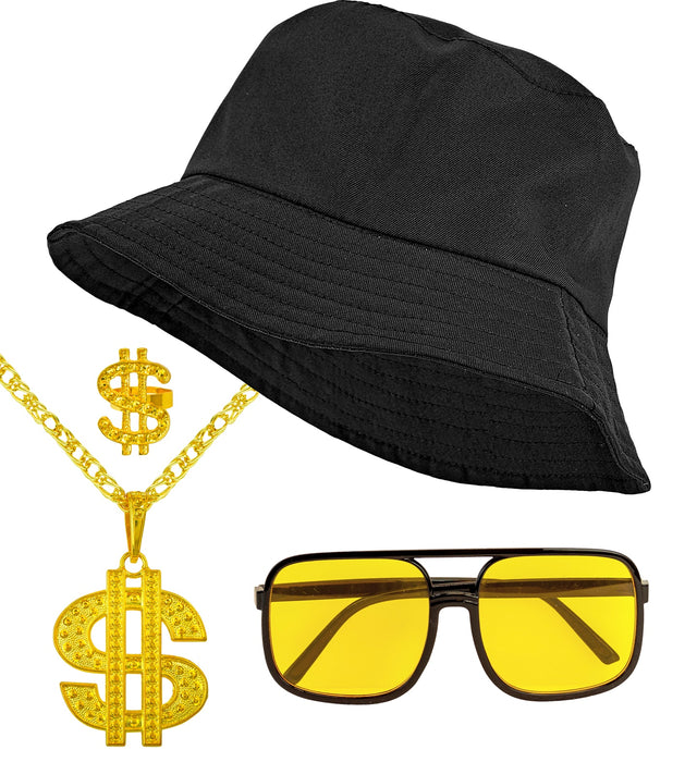 90er Jahre HIP HOP Kostümset | Schwarz Gold
