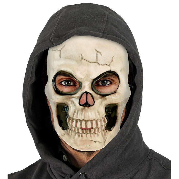 Halloween Maske "Totenkopf" | Knochenfarbe Schwarz
