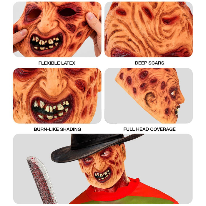 Halloween Maske "Horror verbranntes Gesicht" | Braun Rot