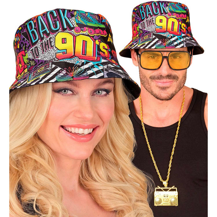 90er Jahre HIP HOP Anglerhut 90*s | Schwarz Bunt