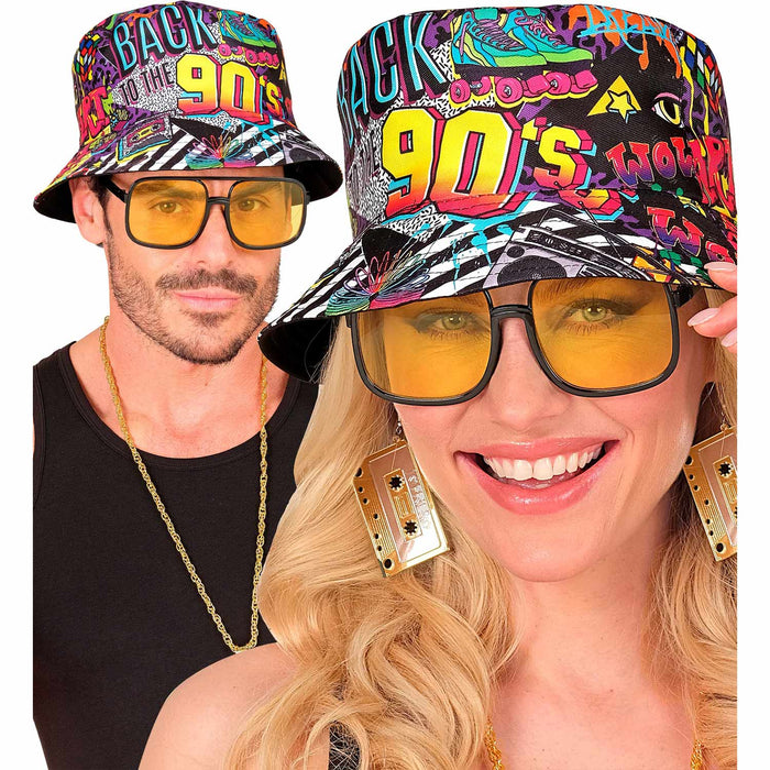 90er Jahre HIP HOP Anglerhut 90*s | Schwarz Bunt
