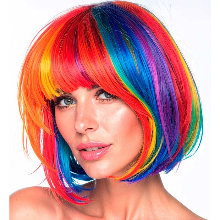 Bob Perücke "Regenbogen" für Erwachsene | Mehrfarbig
