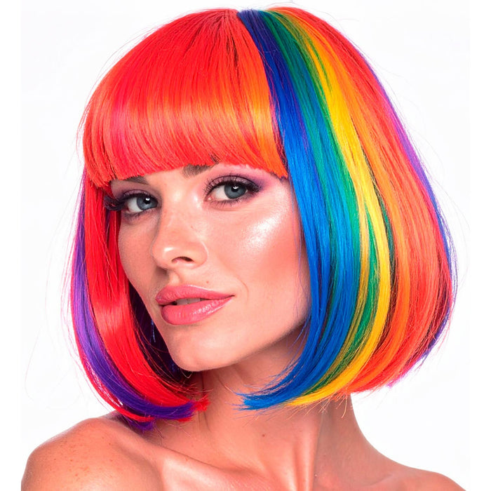 Bob Perücke "Regenbogen" für Erwachsene | Mehrfarbig